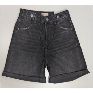 WOMEN'S BLACK DENIUM HIGH WAIST JEAN SHORTS - DISTRESSED - SO - SIZE JUNIORS 3